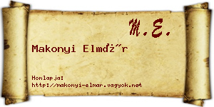 Makonyi Elmár névjegykártya
